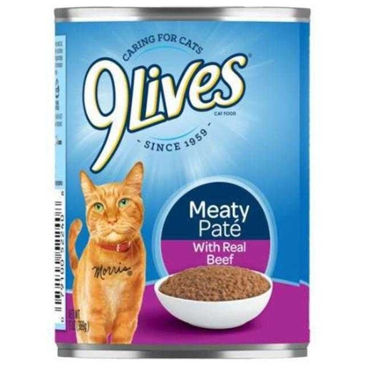 [079100522408] 9Lives Beef Dinner Cat Food 13 oz