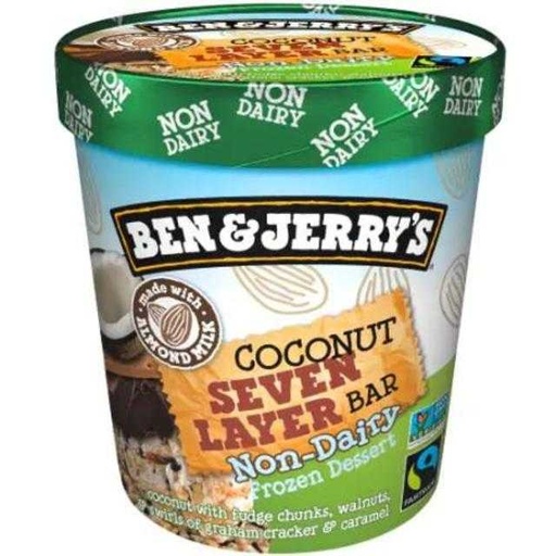[076840674466] Ben & Jerry's Coconut Seven Layer Bar Non-Dairy Ice Cream 16 oz