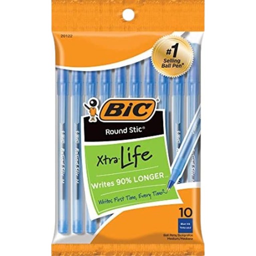 [070330201224] Bic Xtra Life Blue Ball Pens 10 ct