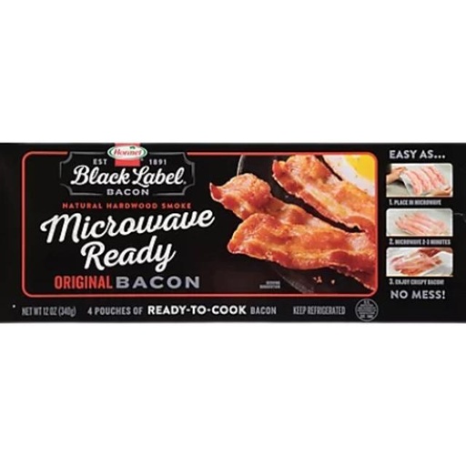 [037600250627] Black Label Microwave Ready Original Bacon 12 oz