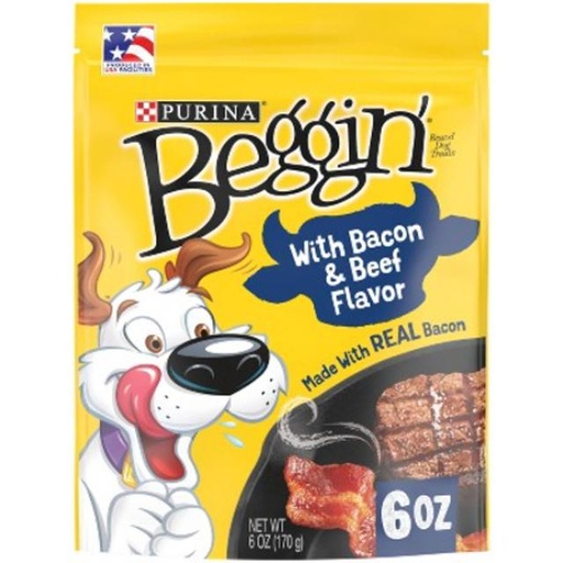 [038100615572] Purina Beggin with Bacon & Beef Flavor Dog Treats 6 oz