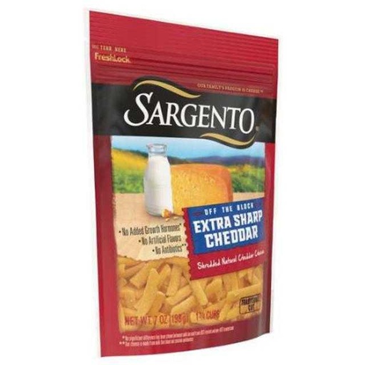 [046100411032] Sargento Extra Sharp Cheddar Shredded Cheese 7 oz