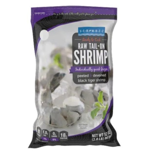 [748734316201] Seamazz Raw Tail-On Shrimp 2 lb