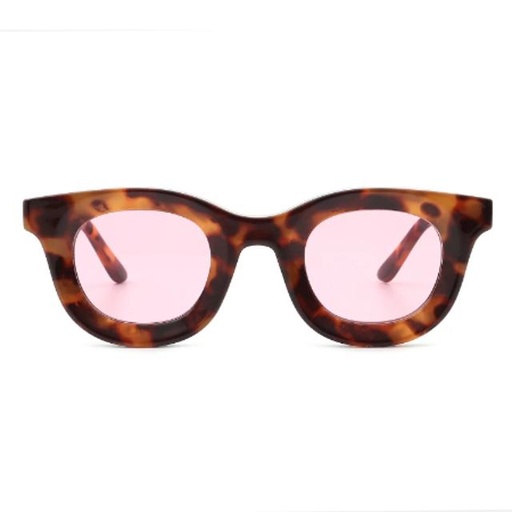 [00000240] Women's Classic Retro Round Vintage Cat Eye Fashion Sunglasses - Printed Brown (S1193)