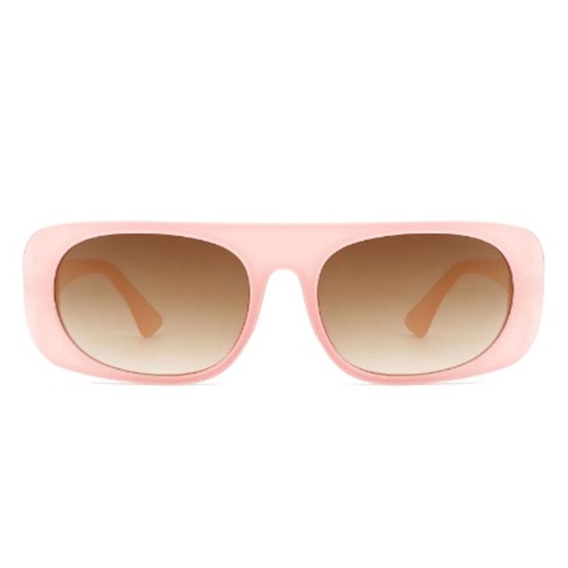 [00000247] Women's Rectangle Retro Vintage Oval Flat Top Fashion Sunglasses - Pink (HS1112)