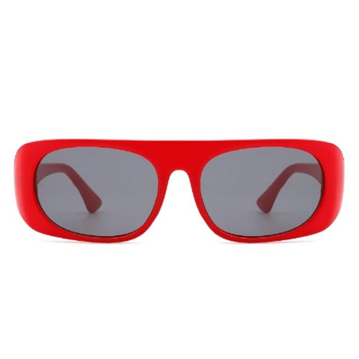 [00000251] Women's Rectangle Retro Vintage Oval Flat Top Fashion Sunglasses - Red (HS1112)
