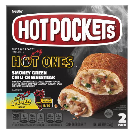 [043695071184] Hot Pockets Smokey Green Chili Cheesesteak 2 ct 9 oz