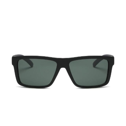 [00000227] Men's Retro Polarized Rectangle Sunglasses - Matte Black (P1002-D02-B44)