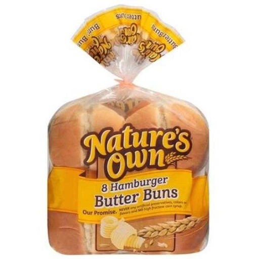 [072250023139] Nature's Own Hamburger Butter Buns 8 ct 16 oz