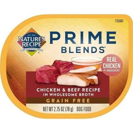 [730521773779] Nature's Recipe Prime Blends Chicken & Beef Recipe Dog Food 2.75 oz