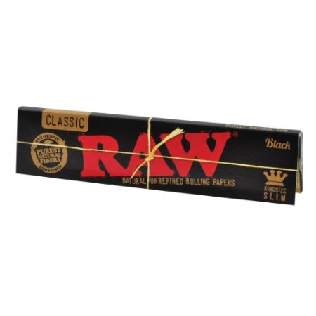 [716165280972] Raw Natural Unrefined Rolling Papers Black King Size 32 ct