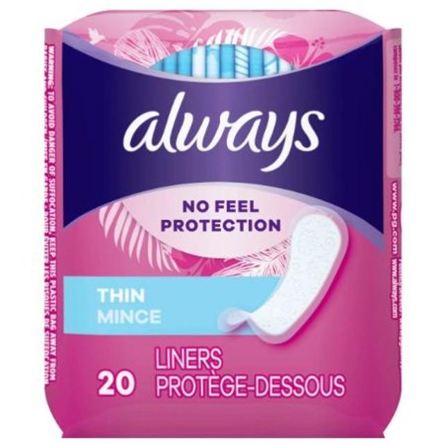 Always Thin Liners No Feel Protection 20 ct