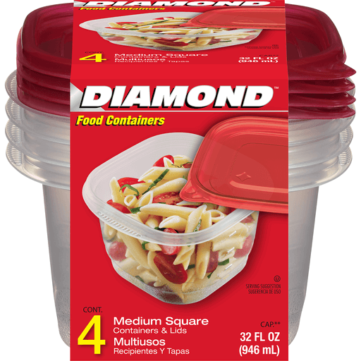 Medium Square Food Container 32 fl oz - Diamond