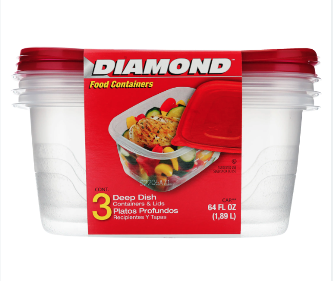 Deep Dish Food Container 64 fl oz - Diamond