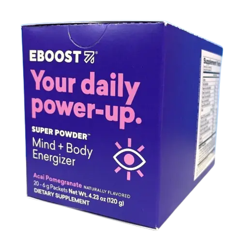 EBoost Super Powder Mind plus Body Energizer Acai Pomegranate 4.23 oz 20 ct