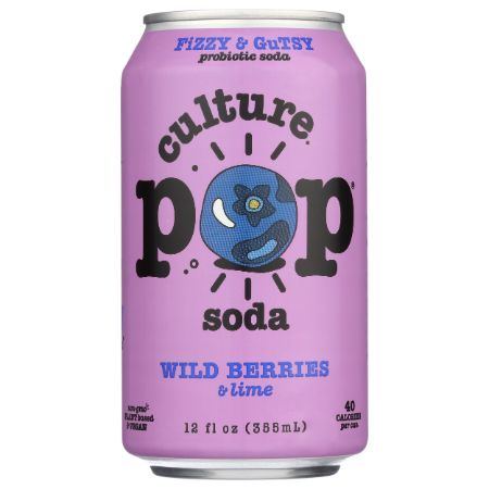 Culture Pop Wild Berries & Lime Soda 12 oz