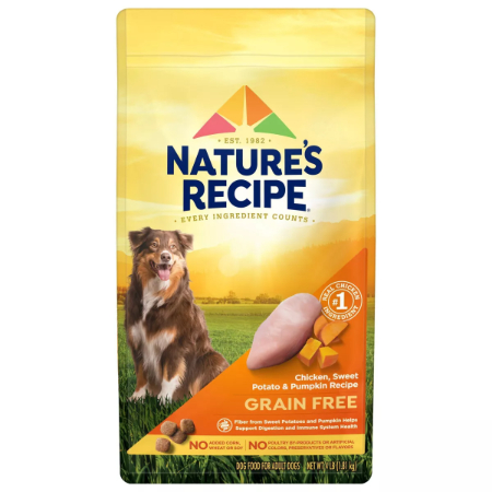 Nature's Recipe Dog Food Grain Free Chicken, Sweet Potato & Pumpkin Recipe 4 lb