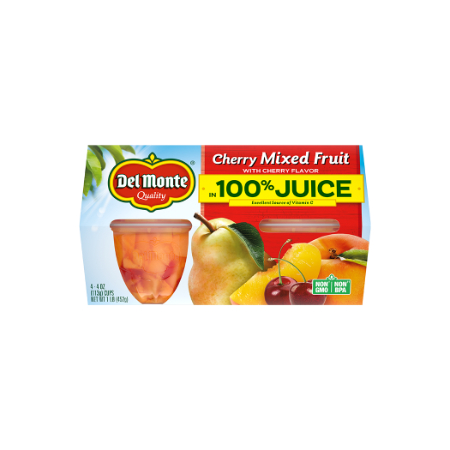 Del Monte Cherry Mixed Fruit in 100% Juice 4 oz