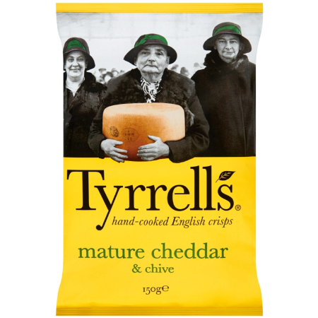 Tyrrell's Mature Cheddar & Chive Chips 150 g