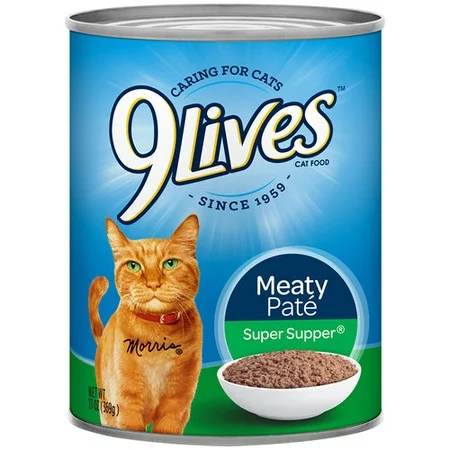 9 Lives Meaty Pate Super Supper Canned Cat Food 13 oz