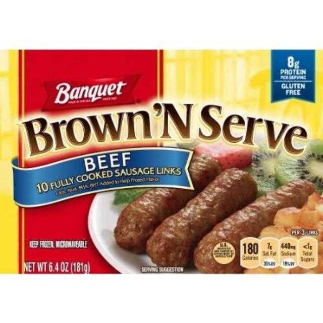 Banquet Brown 'N Serve Sausage Beef 10 ct 6.4 oz