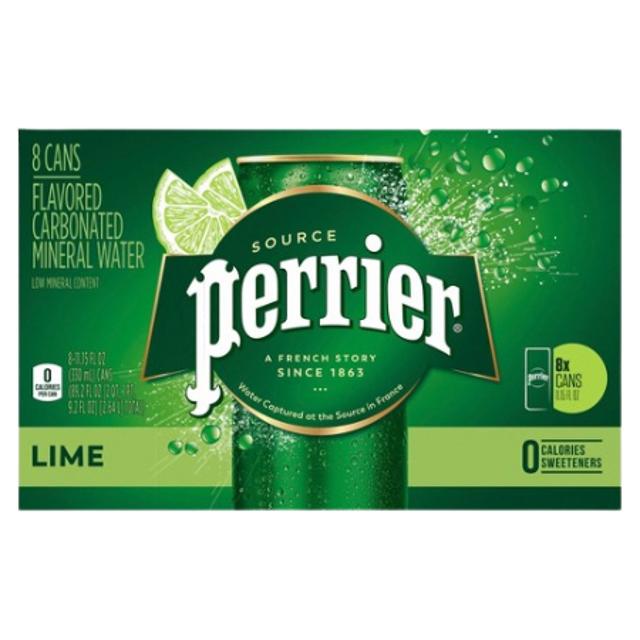 Perrier Sparkling Natural Mineral Water Lime 8 Pack 11.15 oz
