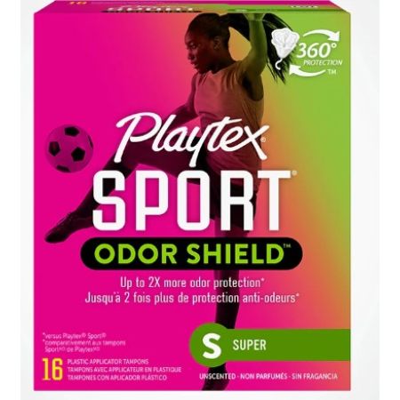 Playtex Sport Unscented Odor Shield Regular Tampons 16 ct