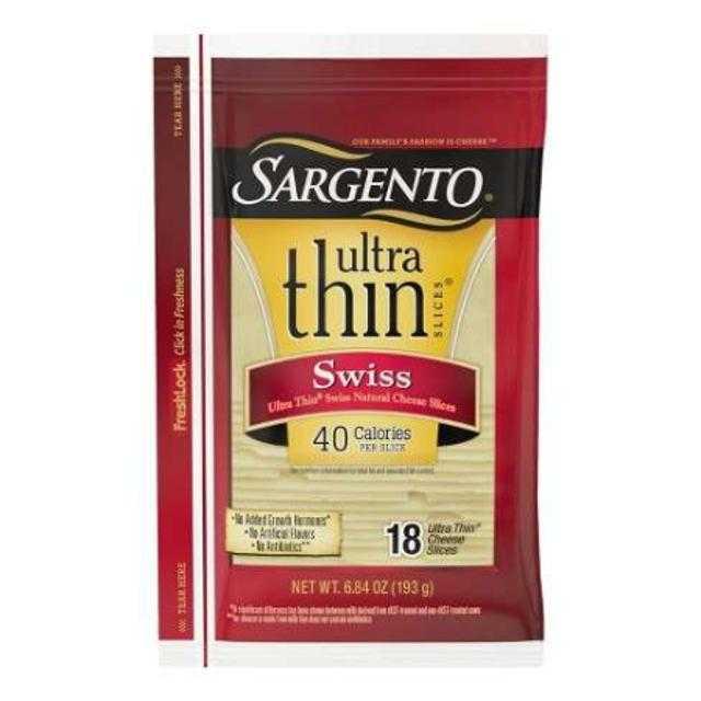 Sargento Ultra Thin Swiss Sliced Cheese 6.84 oz