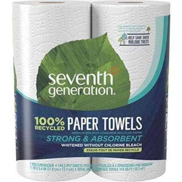 Seventh Generation Paper Towels 140 Sheets Per Roll 2 ct