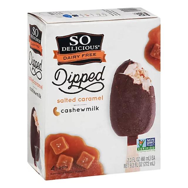So Delicious Dairy-Free Dipped Salted Caramel Cashew Milk Ice Cream Bar 4 ct 2.3 oz