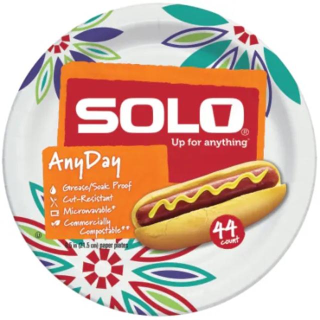 Solo AnyDay Paper Plates 8.5" 44 ct