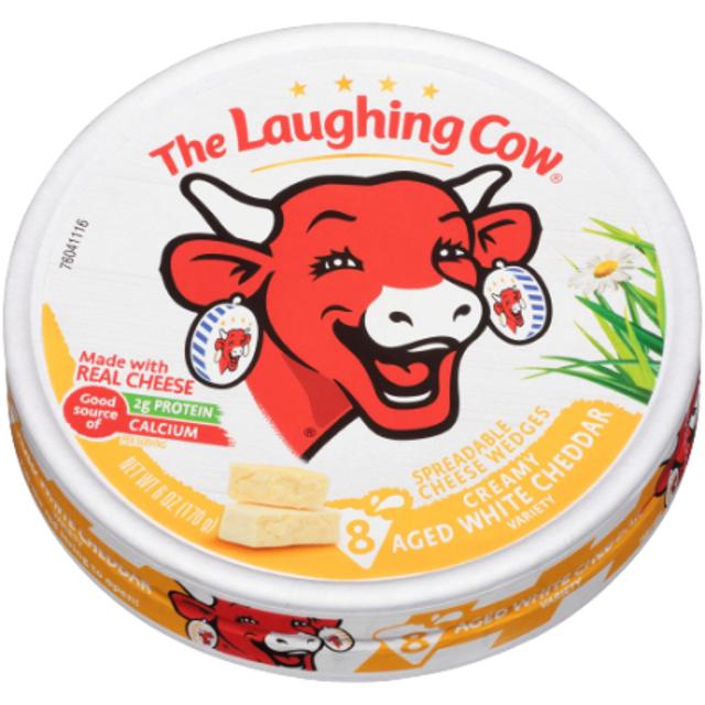 The Laughing Cow Aged Creamy White Cheddar Spreadable Cheese Wedges 6 oz