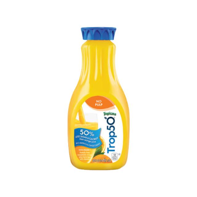 Tropicana 50% Less Sugar & Calories Orange Juice No Pulp 52 oz