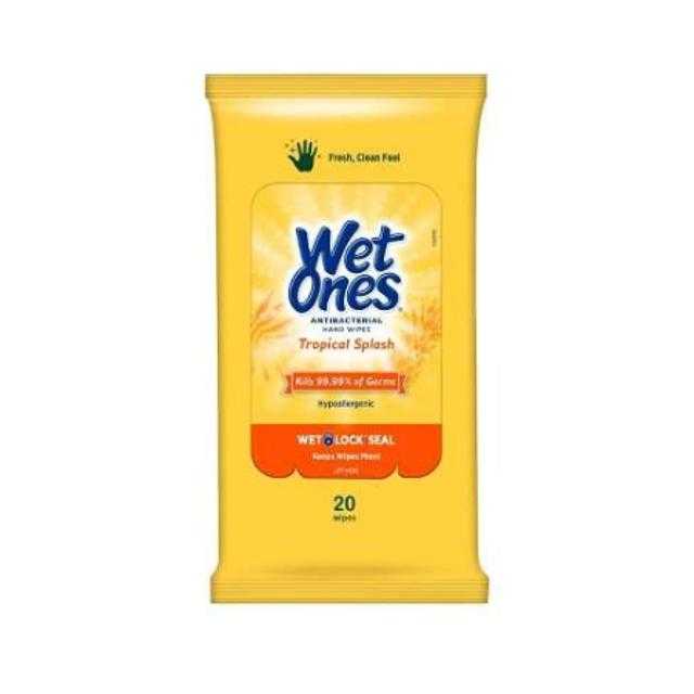 Wet Ones Antibacterial Tropical Splash Scented Hand Wipes 20 ct