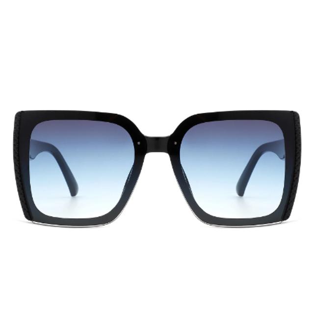 Women's Square Flat Top Chic Tinted Oversize Fashion Sunglasses - Light Blue (S2111)