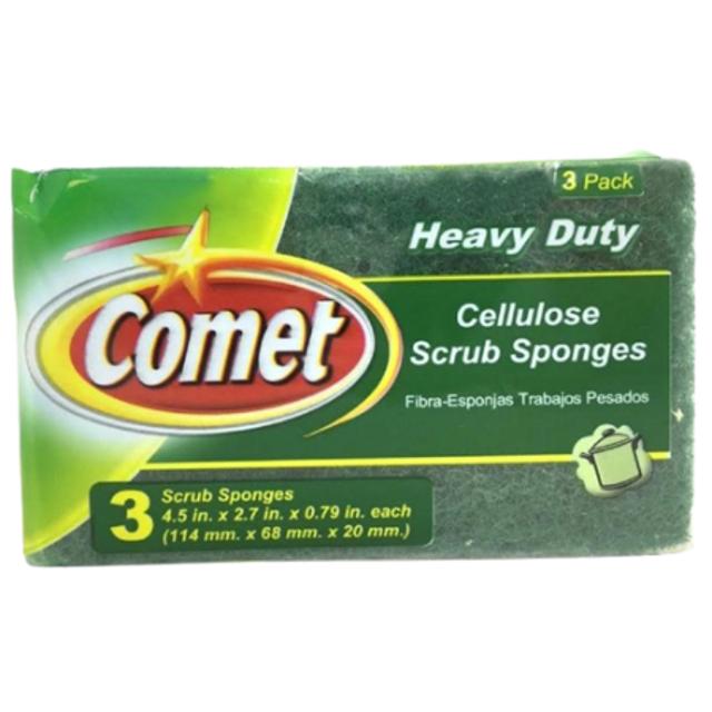 Comet Heavy Duty Cellulose Scrub Sponges 3 ct