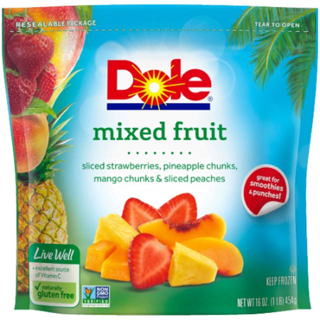Dole Mixed Fruit Sliced Strawberries, Pineapple Chunks, Mango Chunks & Peaches 16 oz