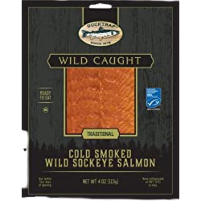 Duck Trap Wild Caught Cooked Smoked Wild Sockeye Salmon 4 oz