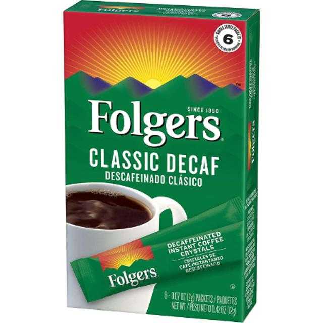 Folgers Classic Decaf Instant Coffee 6 ct 0.42 oz