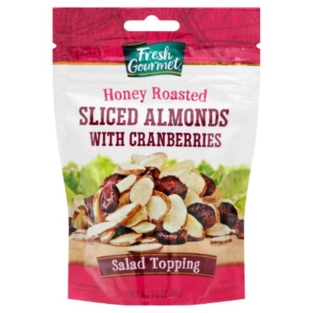 Fresh Gourmet Honey Roasted Sliced Almonds with Cranberries 3.5 oz