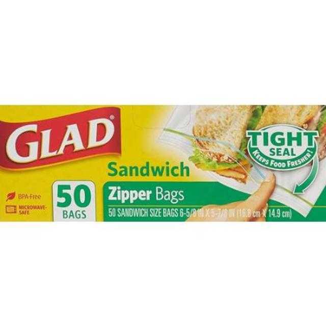 Glad Sandwich Zipper Bags 50 ct