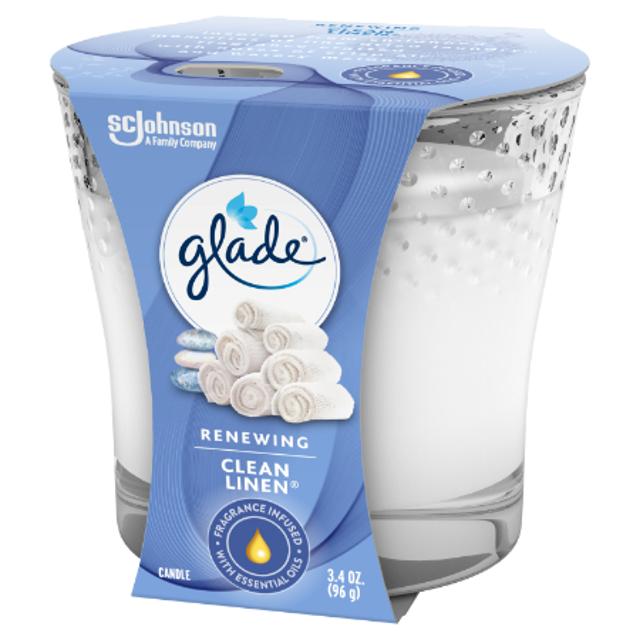 Glade Renewing Clean Linen Candle 3.4 oz