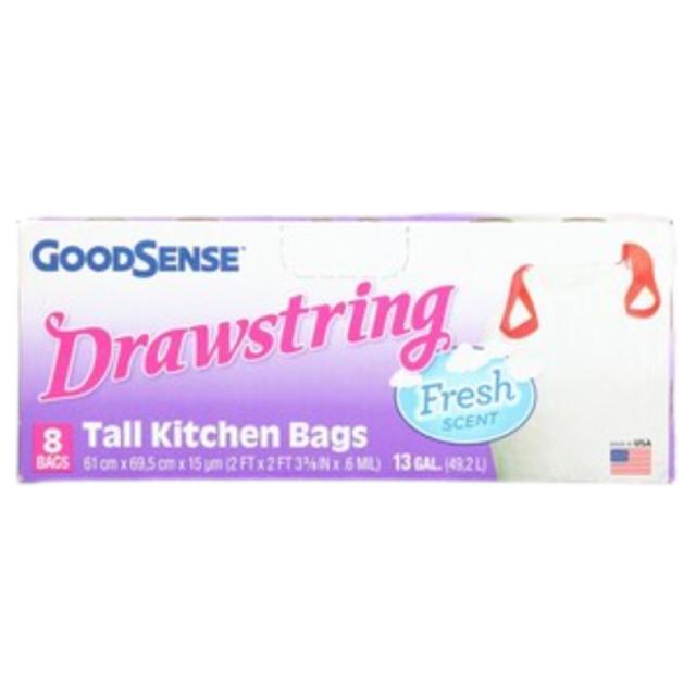 Good Sense Drawstring Tall Kitchen Bags Fresh Scent 8 ct