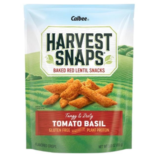 Harvest Snaps Gluten-Free Baked Red Lentil Snacks Tangy & Zesty Tomato Basil 3 oz