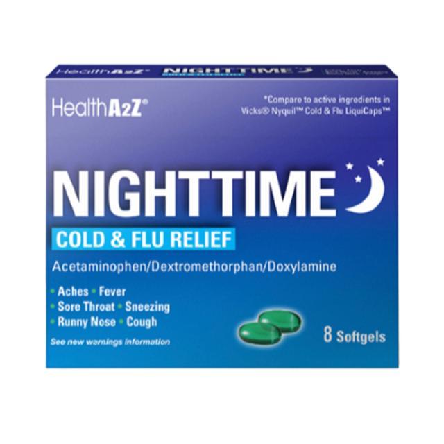 HealthA2Z Nighttime Cold & Flu Relief 8 ct