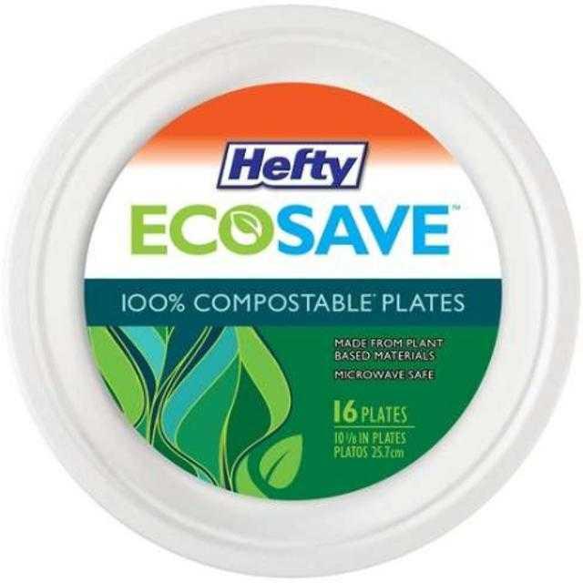 Hefty Ecosave Paper Strong Plates 16 ct 10 1/8 in