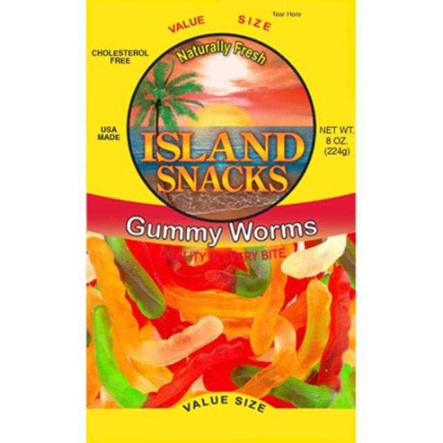 Island Snacks Gummy Worms 8 oz