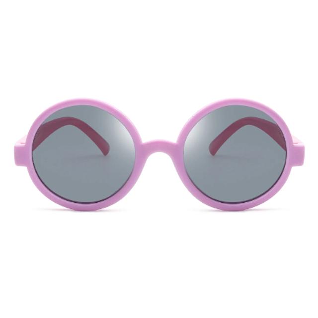 Kids Circle Round Polarized Sunglasses - Purple (HKP1001)