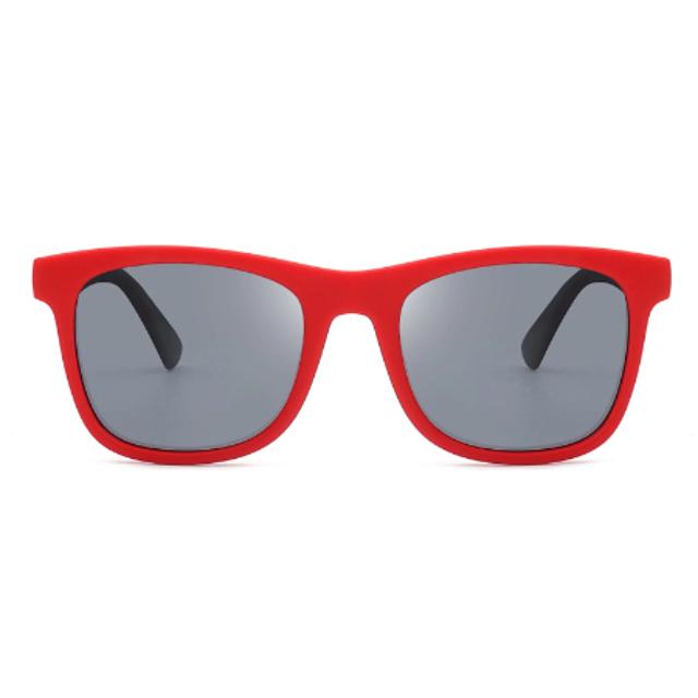 Kids Classic Polarized Rectangle Sunglasses - Red (HKP1002)