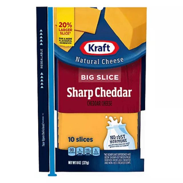 Kraft Sharp Cheddar Cheese Big Slices 10 ct 8 oz